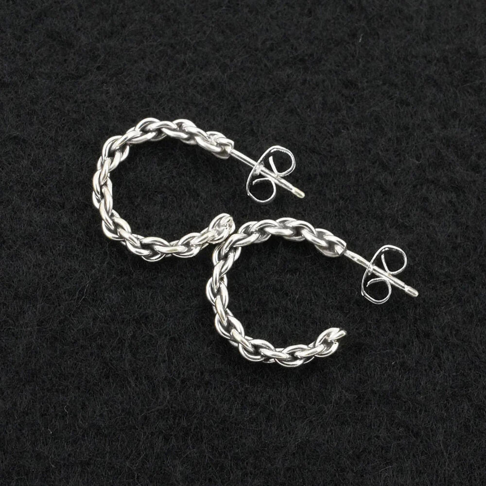 Sterling Silver Chain Hoop Earrings – By Elaine Tahe